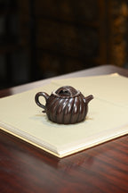筋纹圆菱·全手工/高工蒋锡坤作品/容量150cc/黑墩头
