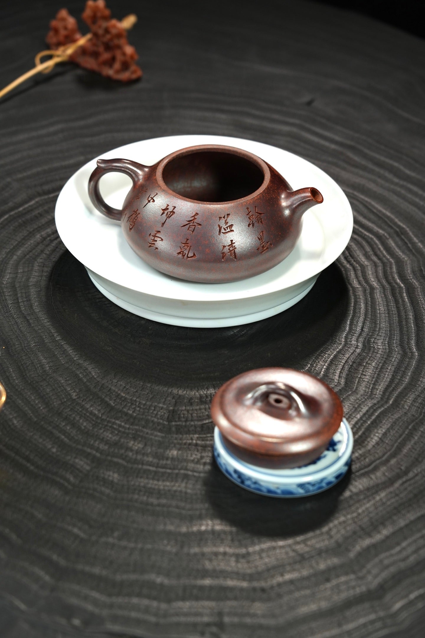 【饮月·摹古】 原矿极品老紫泥（柴烧）·260cc·14孔