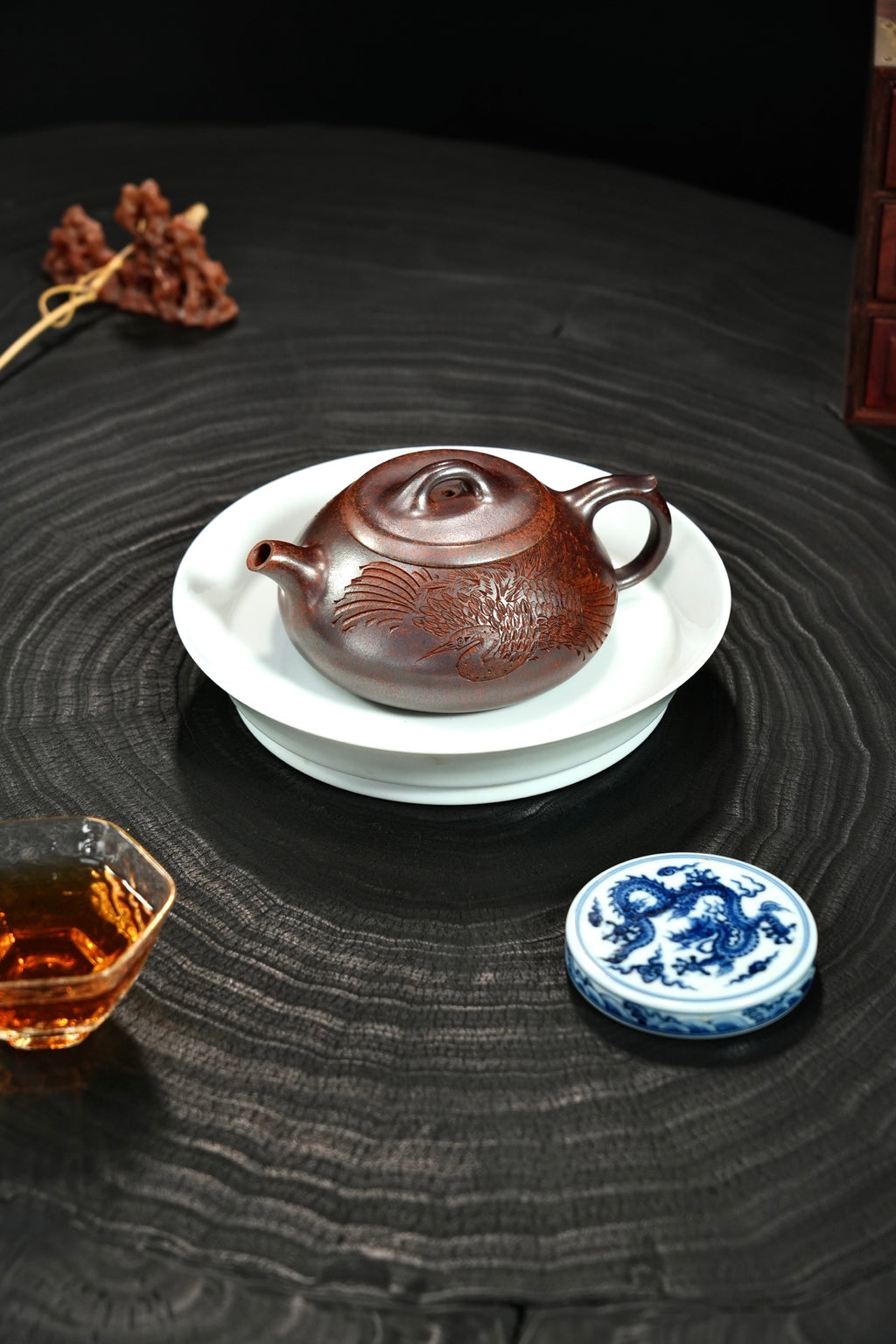 【饮月·摹古】 原矿极品老紫泥（柴烧）·260cc·14孔