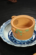 【灵芝·手抓壶】 原矿极品段泥（泥绘）·120cc·19孔