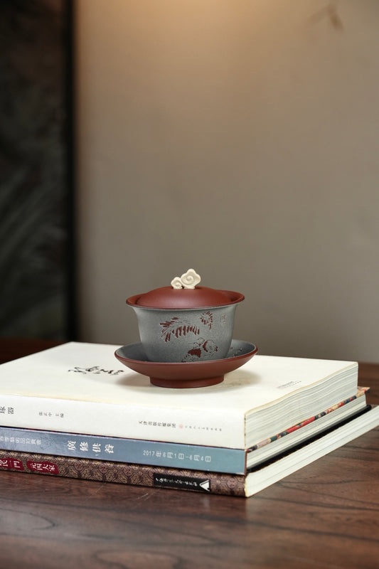 茶客必入👍【如意盖碗】 原矿优质紫泥（粉浆段泥）·200cc