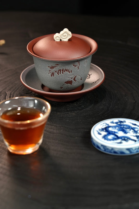 茶客必入👍【如意盖碗】 原矿优质紫泥（粉浆段泥）·200cc