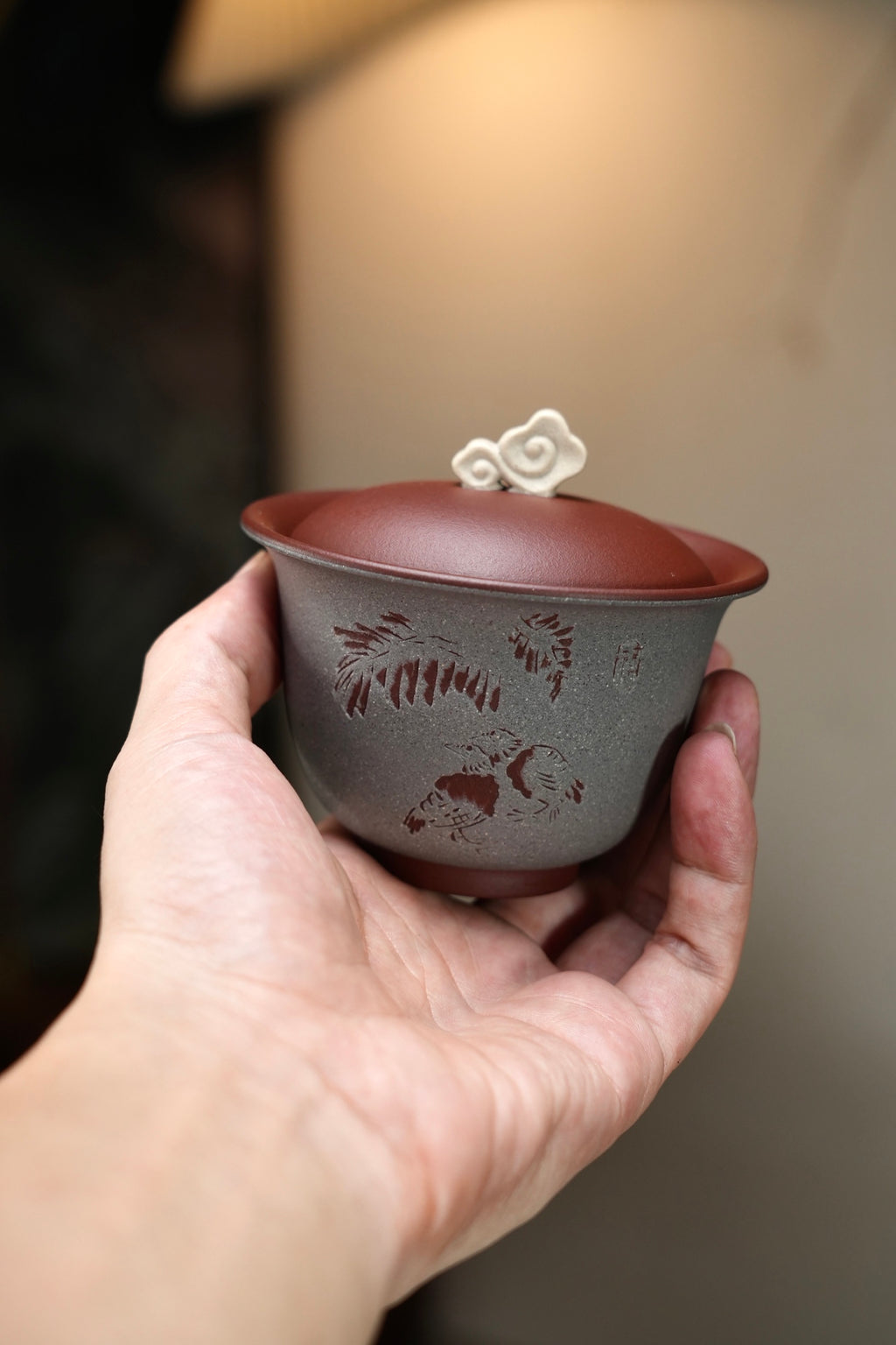 茶客必入👍【如意盖碗】 原矿优质紫泥（粉浆段泥）·200cc