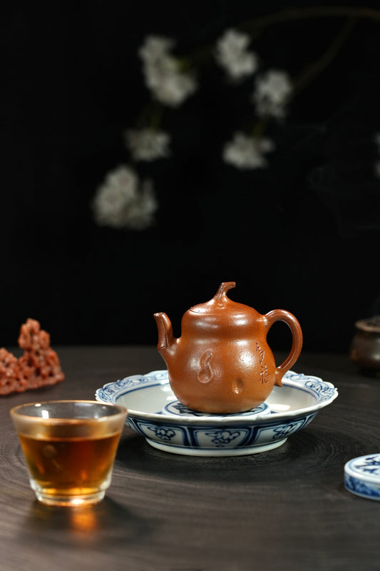 【葫芦·多福】 原矿黄金段泥（柴烧）·130cc·内推孔