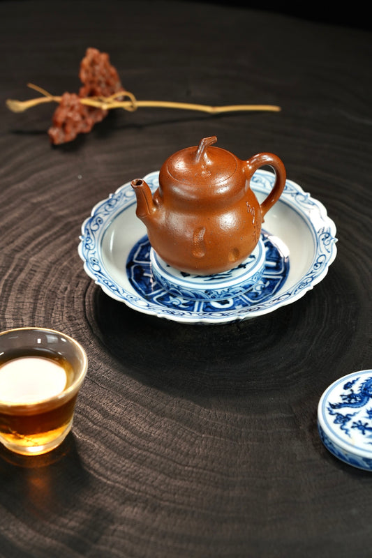 【葫芦·多福】 原矿黄金段泥（柴烧）·130cc·内推孔