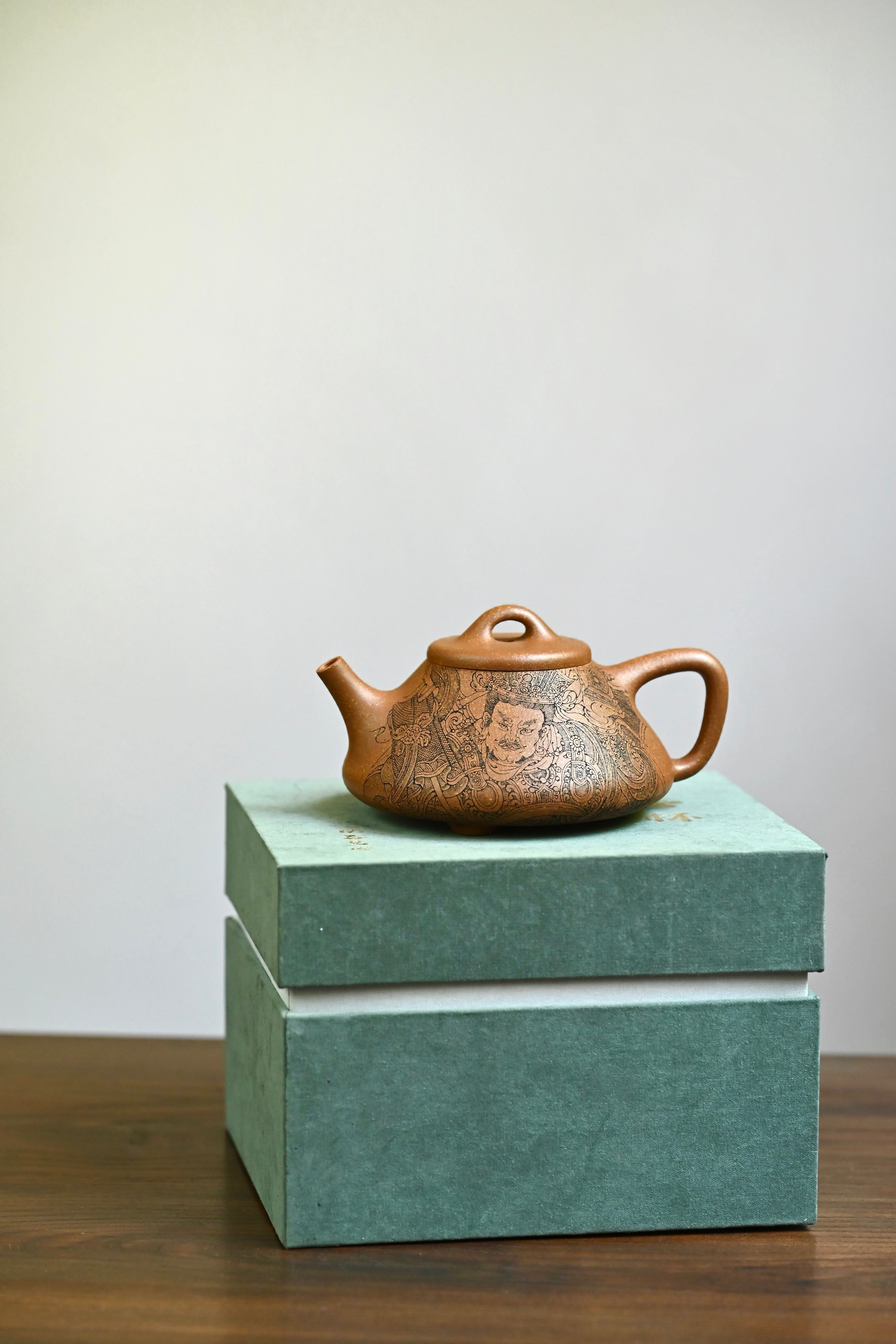 子冶石瓢·全手工 /实力派张秋云作品，陈鑫刻绘 容量200cc/原矿老段
