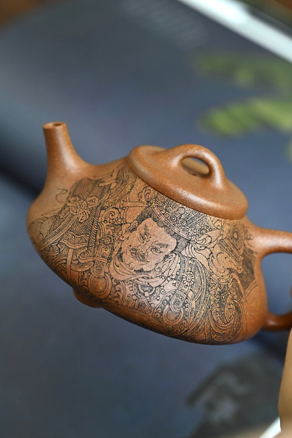 子冶石瓢·全手工 /实力派张秋云作品，陈鑫刻绘 容量200cc/原矿老段