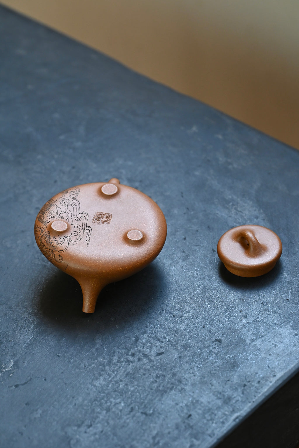 子冶石瓢·全手工 /实力派张秋云作品，陈鑫刻绘 容量200cc/原矿老段