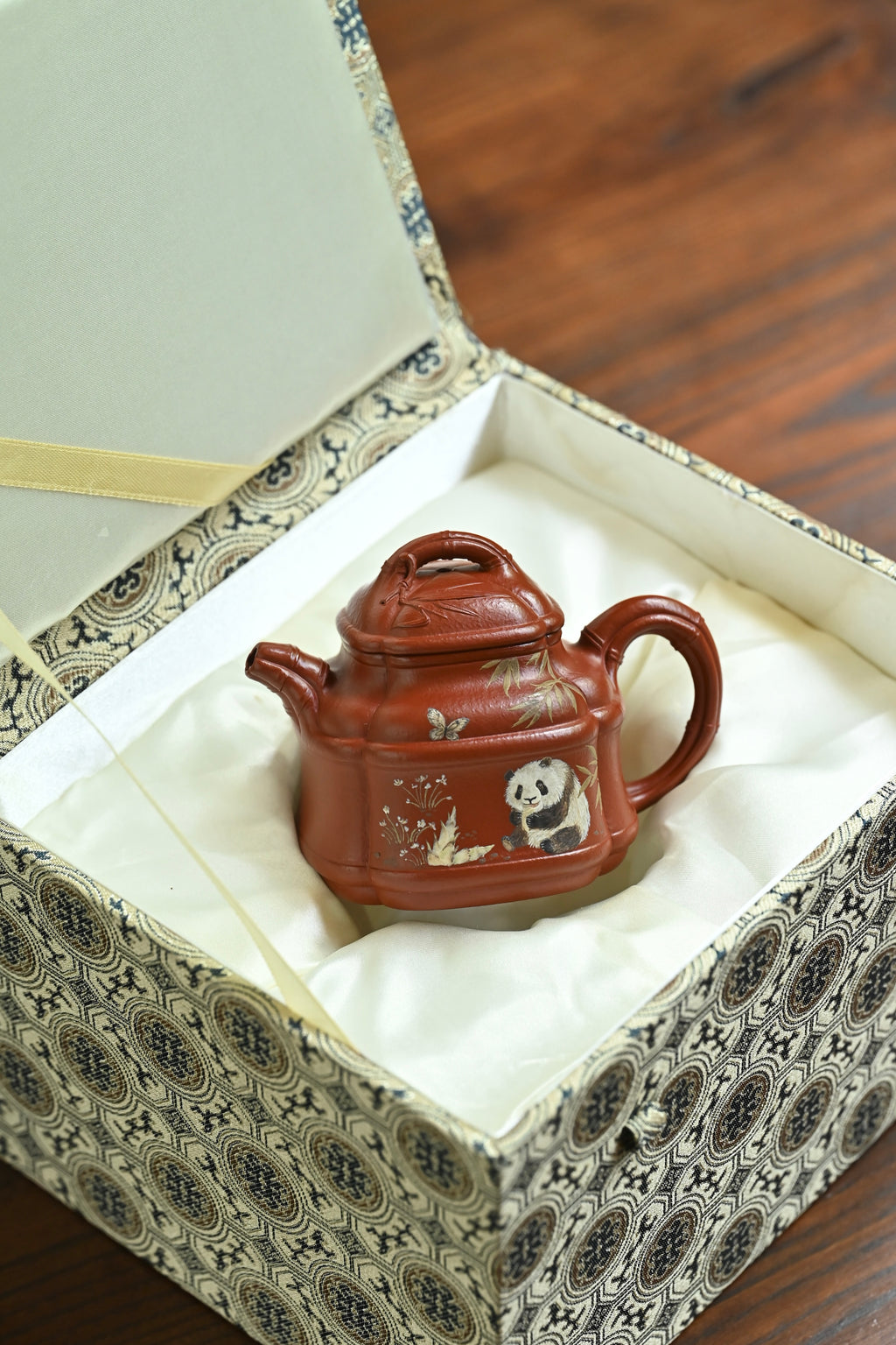 四方竹鼎·全手工  /大拍陶手雷罡作品（师承范伟群）/容量130cc/家藏朱泥