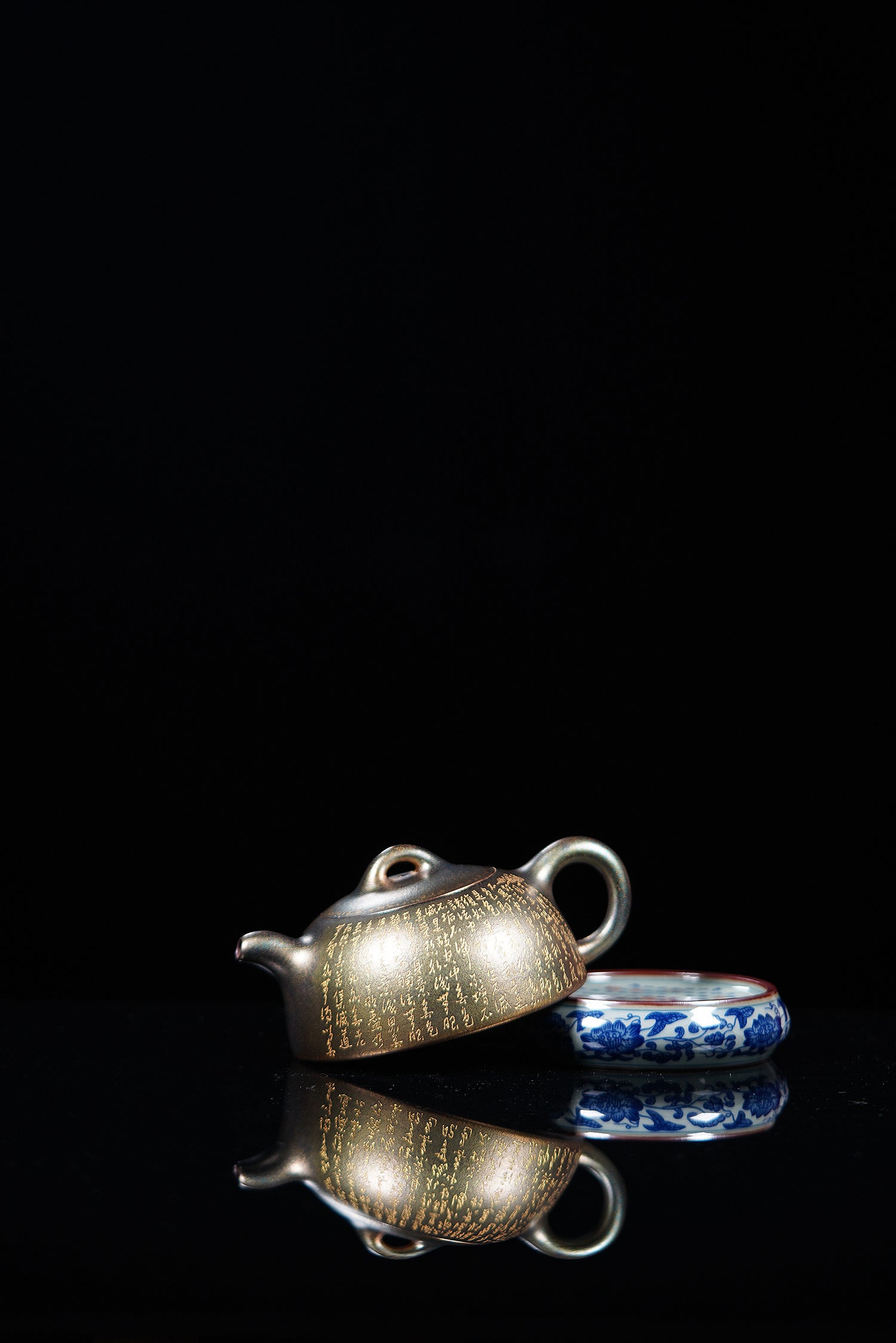一器藏心经·紫砂纳万福｜郑求标大师｜心经至尊臻品【小心经半月壶】原矿极品底槽清·200cc