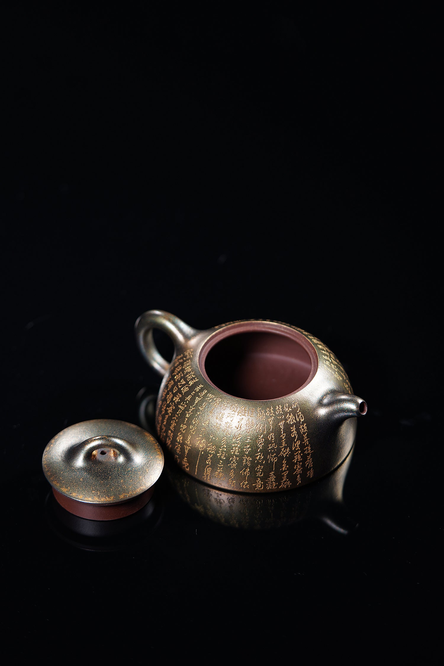 一器藏心经·紫砂纳万福｜郑求标大师｜心经至尊臻品【小心经半月壶】原矿极品底槽清·200cc