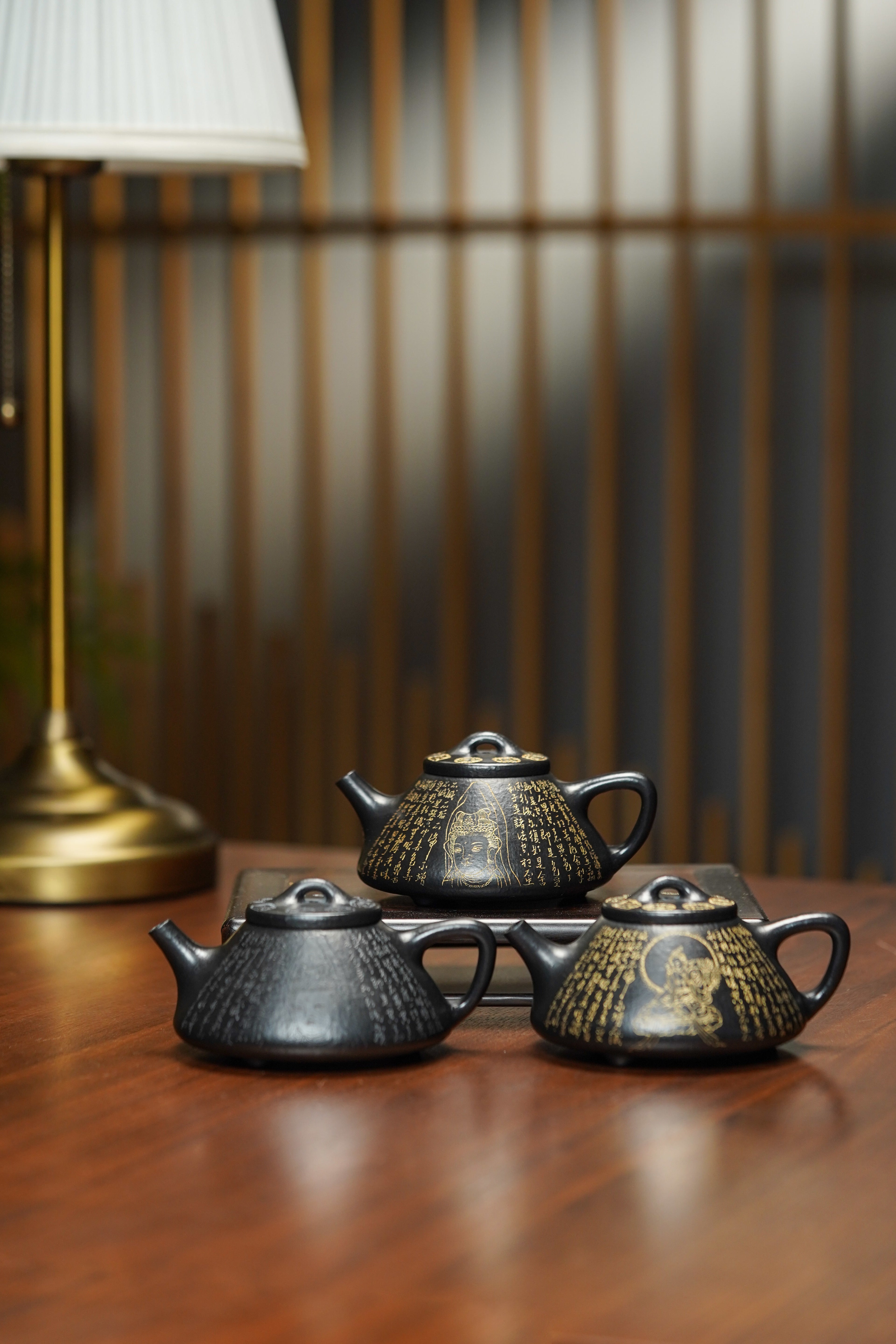 一器藏心经·紫砂纳万福｜郑求标大师｜心经+吉祥经至尊臻品【子冶石瓢壶】原矿极品朱泥还原烧·180cc