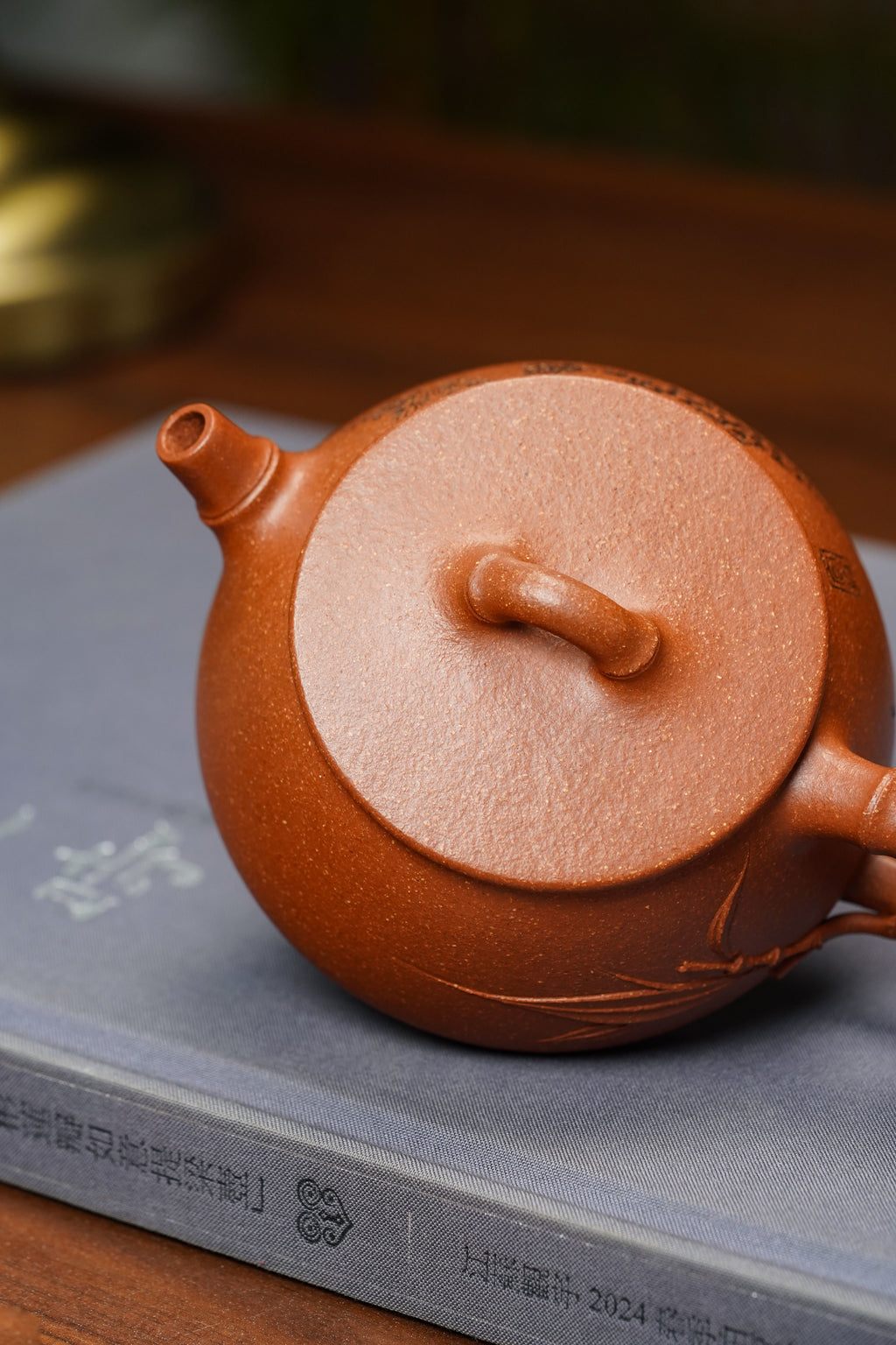 范泽锋大师高徒·省大师邱爽紫砂潜力重器【竹节大口石瓢壶】原矿优质金降坡·190cc