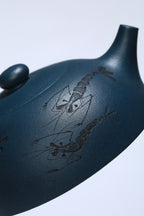 国大师顾绍培·董健合作精品《半月壶》收藏级作品家藏极品绿泥·220cc