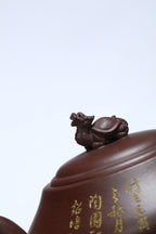 国大师顾绍培·董健合作精品《长乐壶》入册款 家藏极品老紫泥·380cc