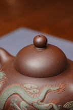 紫砂慕古·老味足《龙行天下》全手工“彩龙”堆塑 原矿极品老紫泥·370cc