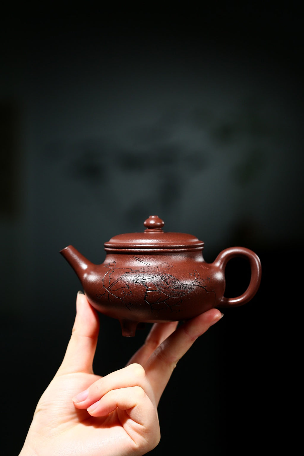 高级工艺美术师·许时娟 亲制【三足泉音壶】原矿臻品 原矿优质老紫泥· 160cc 高级工艺美术师 许时娟