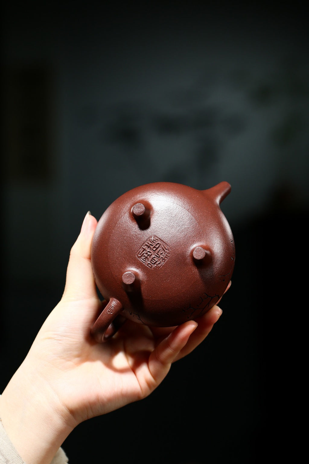高级工艺美术师·许时娟 亲制【三足泉音壶】原矿臻品 原矿优质老紫泥· 160cc 高级工艺美术师 许时娟