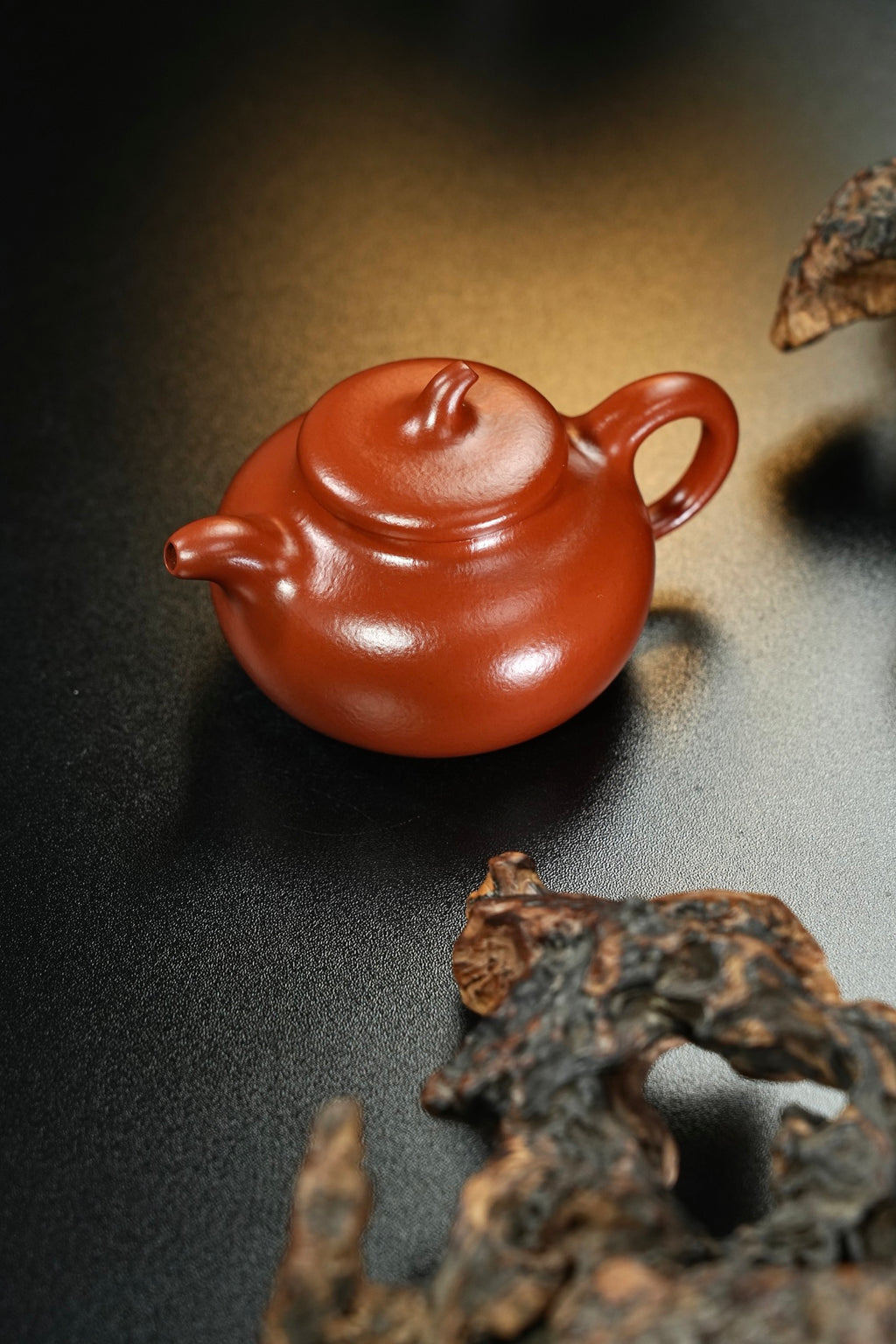 【茄瓜·摹古】 原矿优质朱泥·210cc·9孔  发色正宗，红而不艳，临摹老款，韵味十足