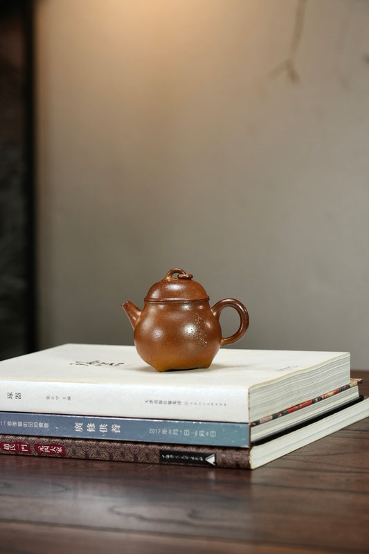 【如意·把玩器】 原矿黄金段泥（柴烧）·150cc·内推孔