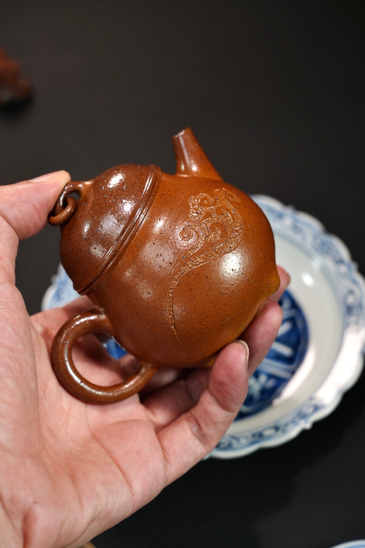 【如意·把玩器】 原矿黄金段泥（柴烧）·150cc·内推孔