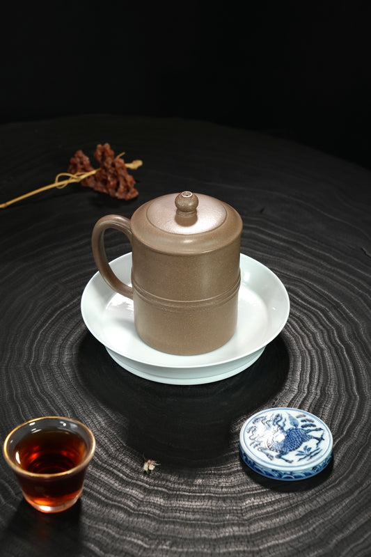 【紫砂·盖杯/办公杯】 原矿优质段泥·450cc（满）