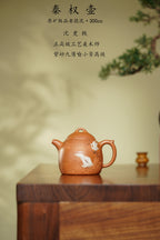 天工泥绘·稀世双鹭｜正高沈更轶亲制·国美张志杰泥绘《秦权壶·双鹭图》原矿极品老段泥·300cc