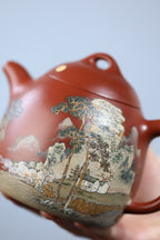 紫砂藏界顶流·泥绘神工绝配｜杜益君制壶 李金强泥绘巅峰 臻品《秦权壶》原矿极品底槽青｜500cc典藏重器｜世间仅此一件