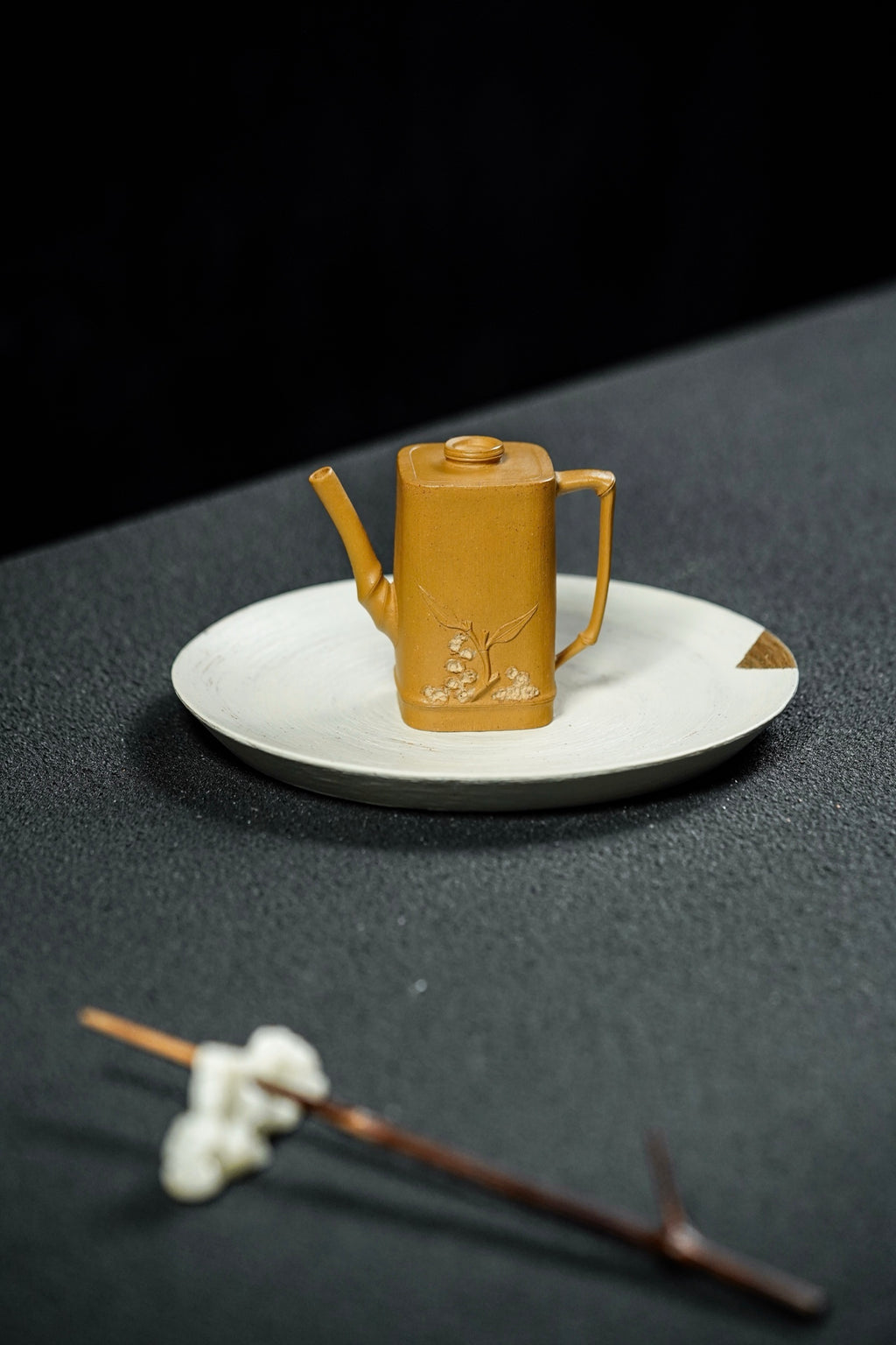 方竹·薄胎把玩·130cc 极品黄金段 泥色古朴