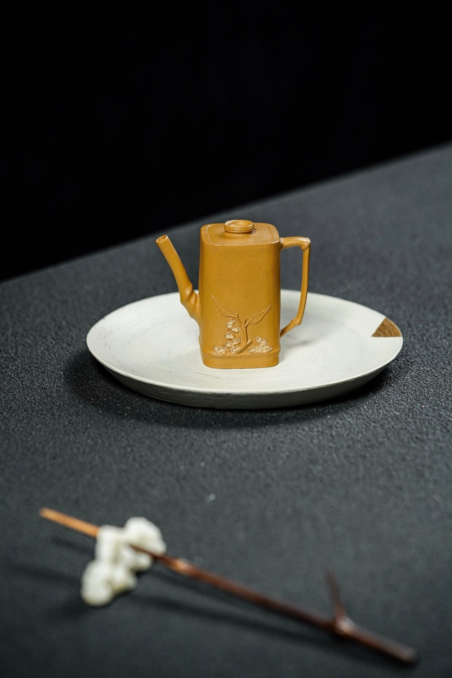 方竹·薄胎把玩·130cc 极品黄金段 泥色古朴