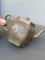 宏林山水·礼藏天下｜陈宏林大师传世巅峰臻品【六方宫灯壶】原矿极品松华青段·260cc