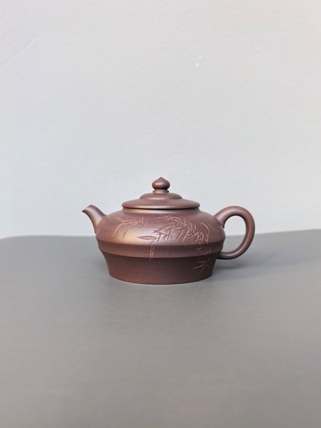 程辉大师紫砂界的功勋级领军人物·精品佳作《竹韵壶》原矿极品乾隆青灰段·260cc