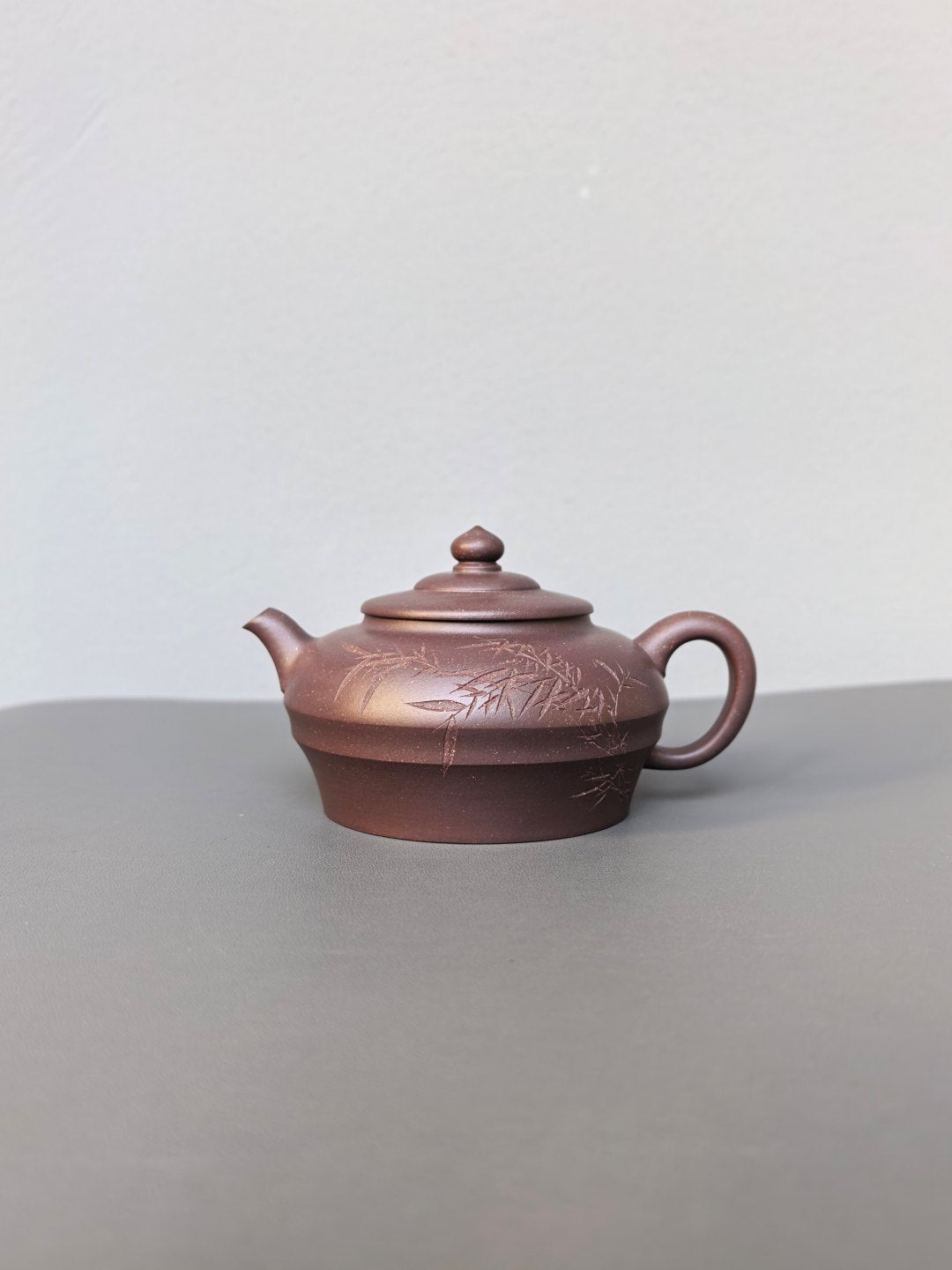 程辉大师紫砂界的功勋级领军人物·精品佳作《竹韵壶》原矿极品乾隆青灰段·260cc