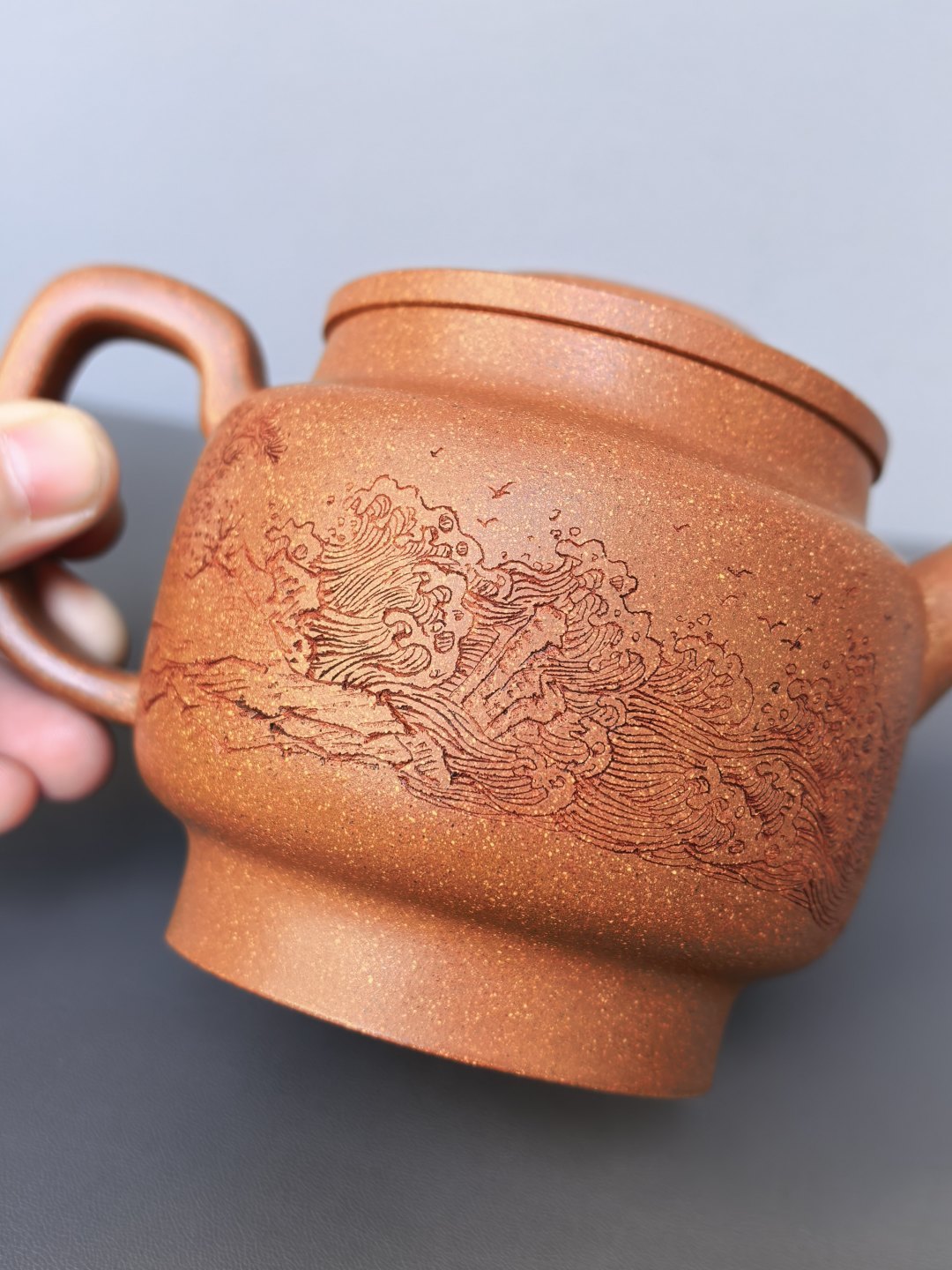 程辉大师 紫砂界的功勋级领军人物·精品佳作《牛盖德钟壶》原矿极品老段泥·450cc
