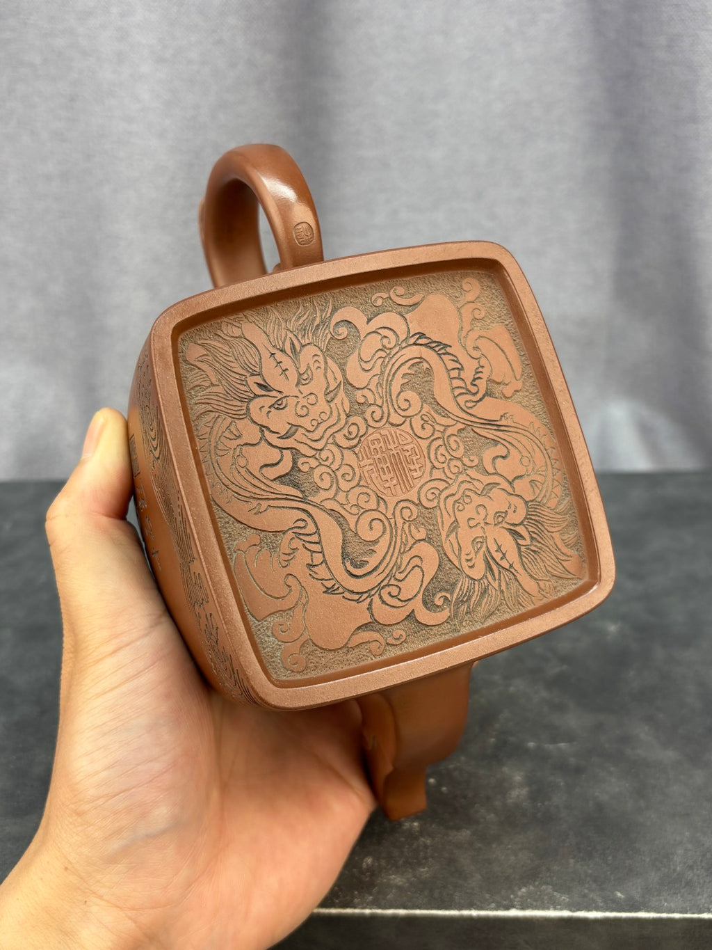 【程辉大师代表作】中国陶瓷艺术终身成就奖·省大师程辉·入册款代表作《国玺龙壶》原矿极品底槽青·500cc