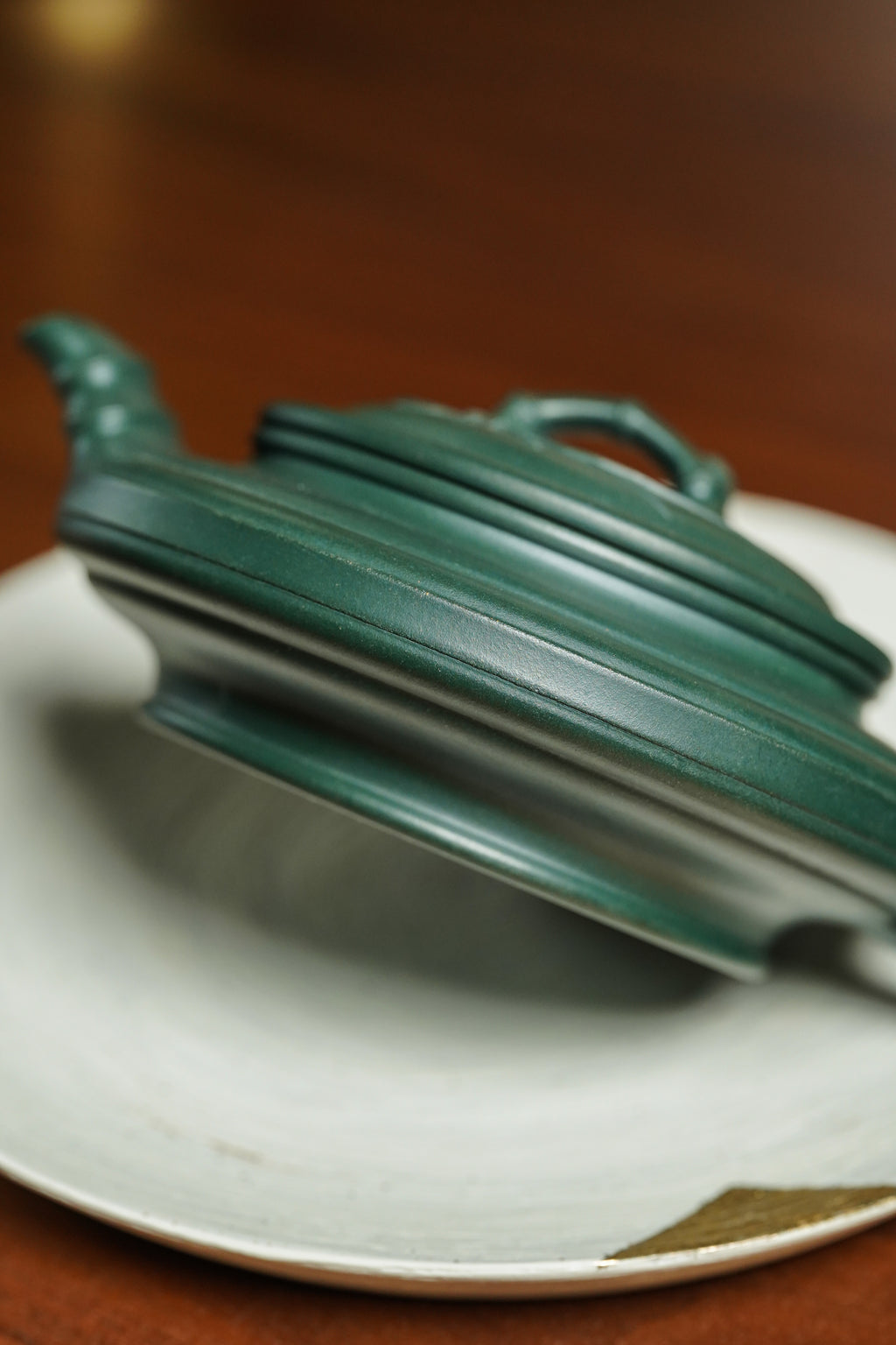 国大师李昌鸿·臻品福利🧧紫砂泰斗顾景舟传承·双国大师之作【扁竹鼓壶】原矿优质景舟绿泥·200cc