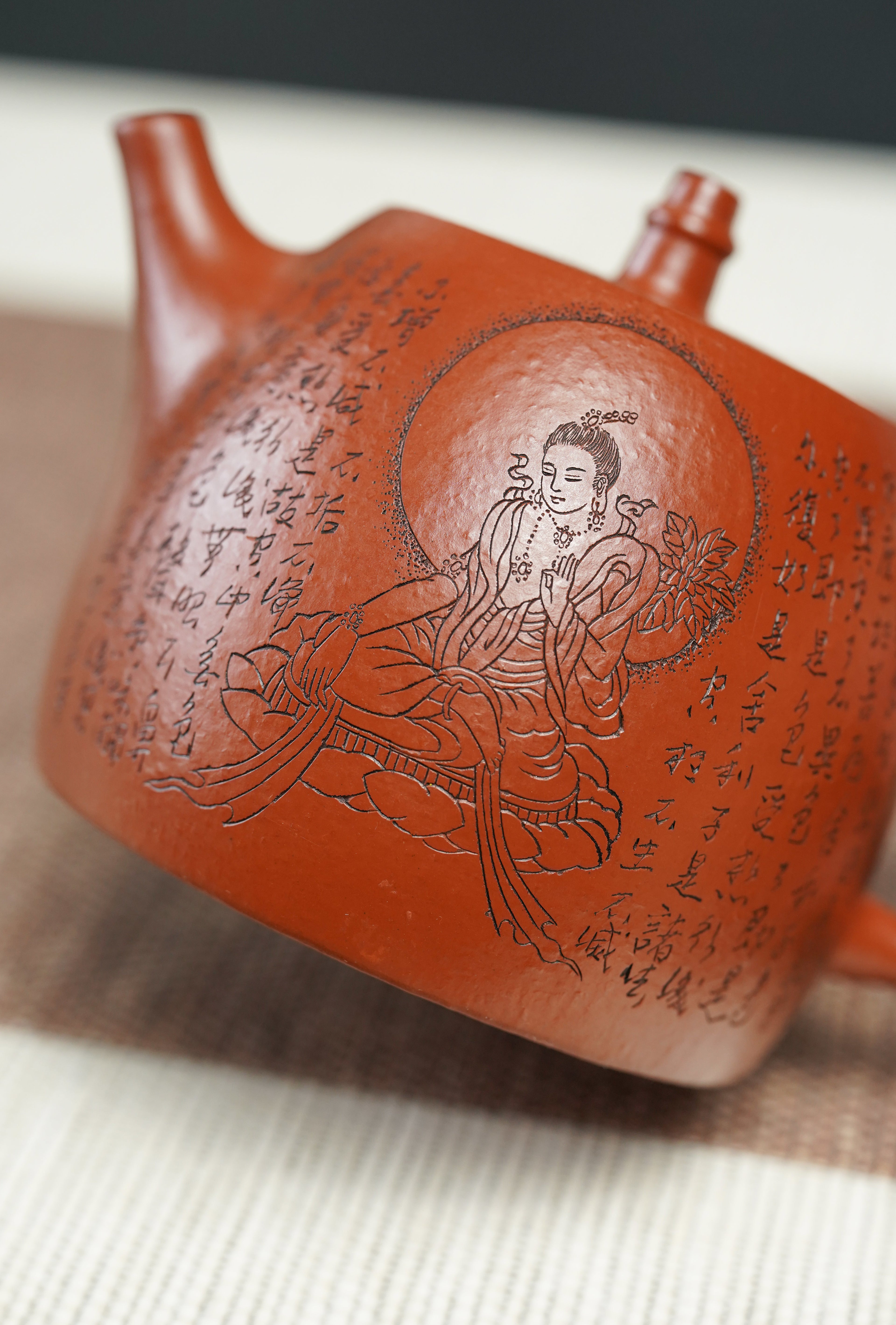 郑求标大师｜三心经至尊臻品【心经汉铎壶】原矿极品朱泥·280cc
