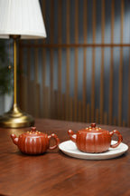 紫砂非遗花器泰斗·蒋蓉唯一嫡传｜蒋艺华亲制巅峰臻品【莲子壶】原矿极品大红袍+黄金段·270cc