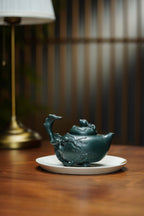 紫砂非遗花器泰斗·蒋蓉唯一嫡传｜蒋艺华亲制巅峰臻品【圣桃壶】原矿极品老绿泥·300cc