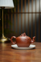 紫砂非遗花器泰斗·蒋蓉唯一嫡传｜蒋艺华亲制巅峰臻品【松鼠葡萄壶】原矿极品降坡泥·580cc