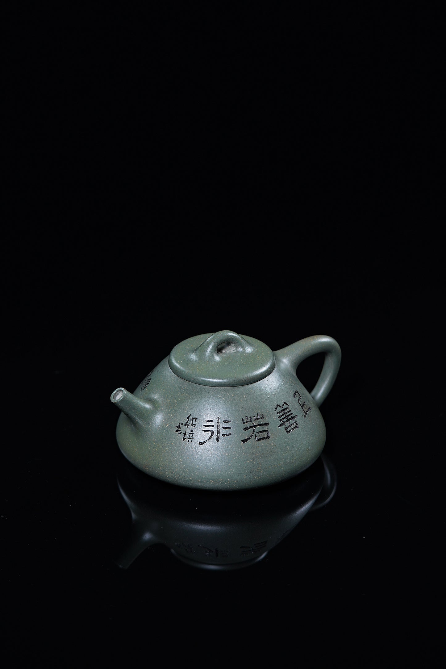 国大师·顾绍培➕省大师·储立之合作限量款 【子冶石瓢壶】原矿极品雪花绿泥·280cc