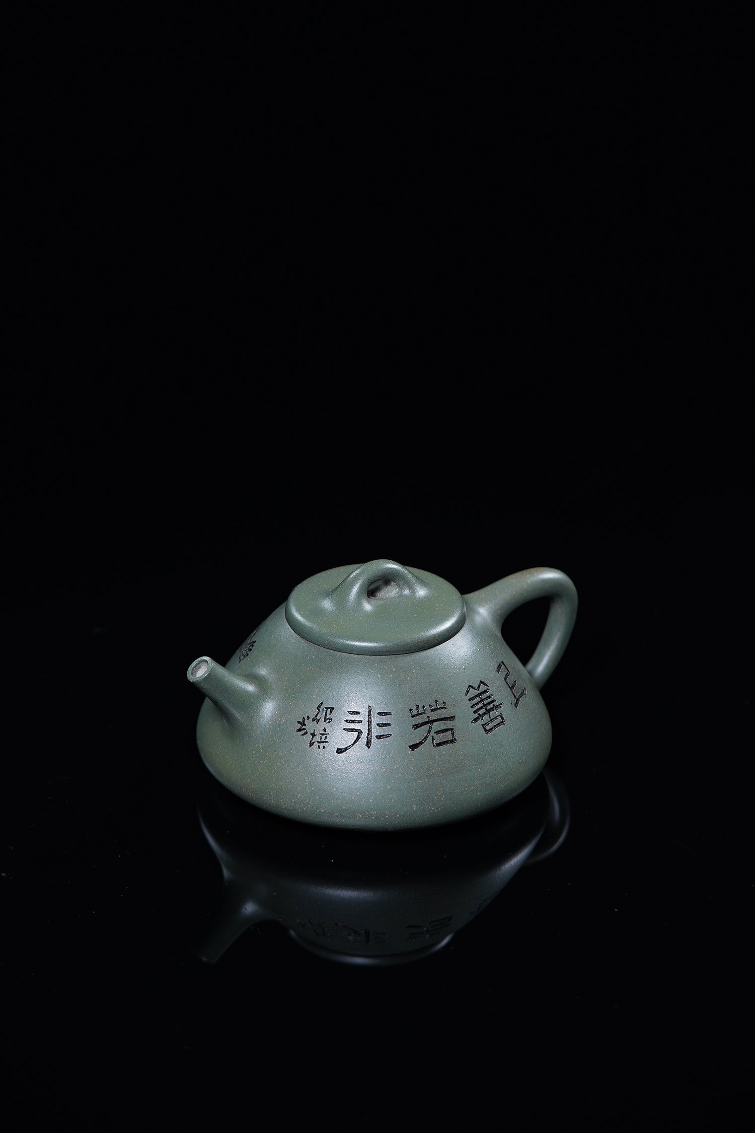国大师·顾绍培➕省大师·储立之合作限量款 【子冶石瓢壶】原矿极品雪花绿泥·280cc