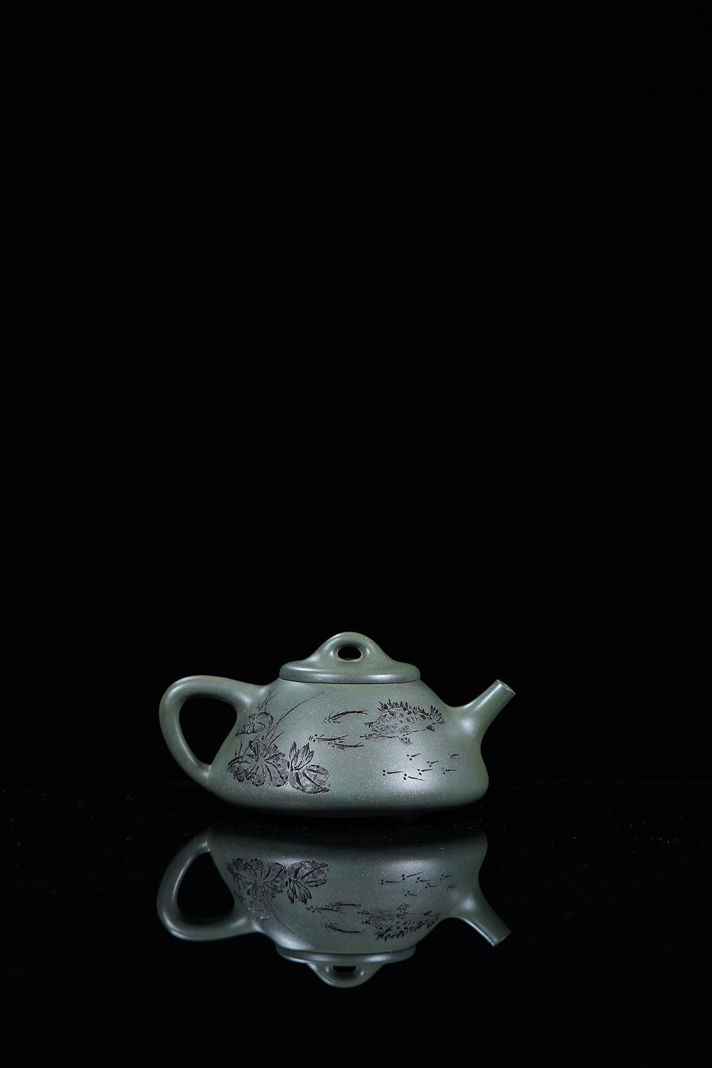 国大师·顾绍培➕省大师·储立之合作限量款 【子冶石瓢壶】原矿极品雪花绿泥·280cc