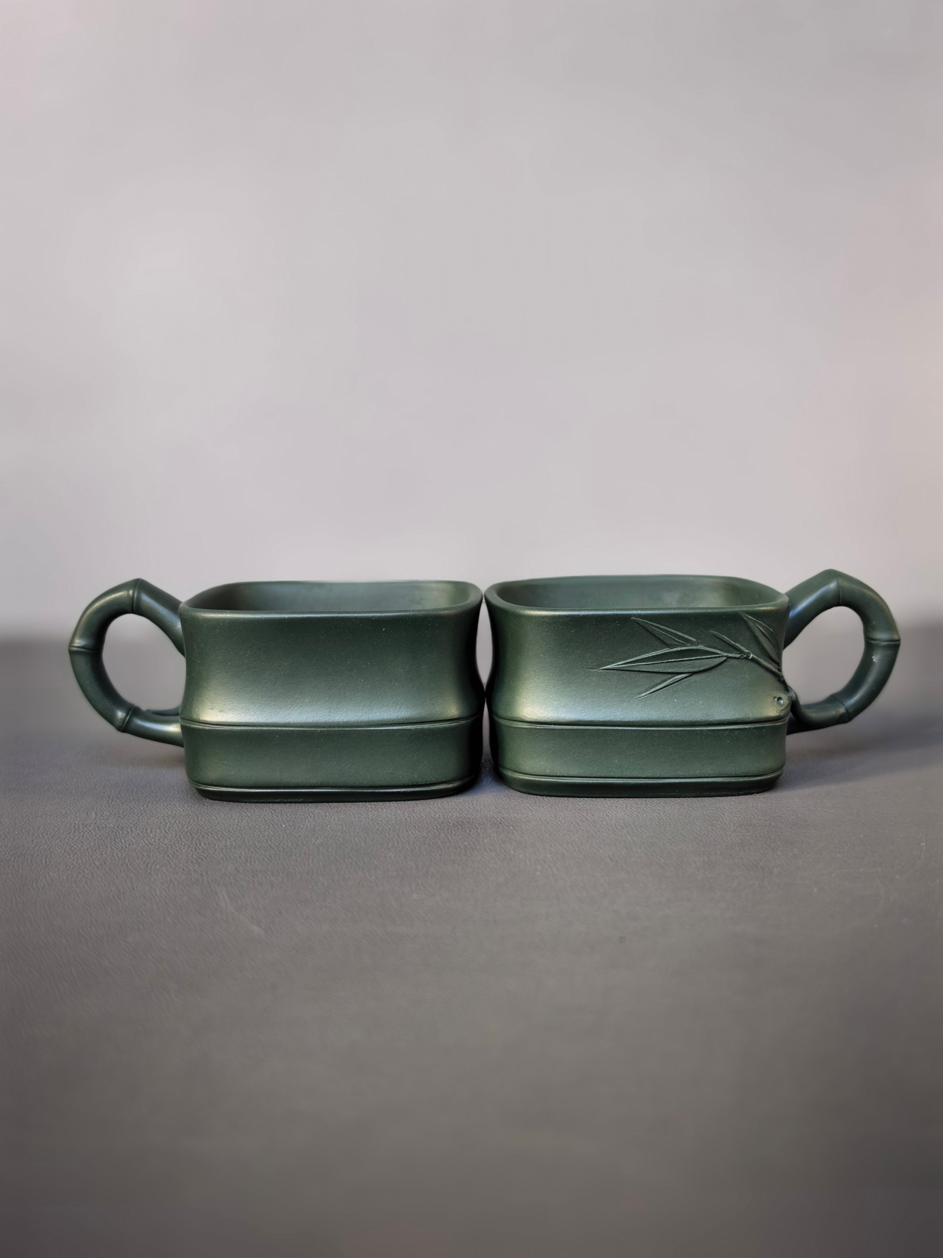 范泽锋大师高徒·省大师邱爽紫砂潜力重器【竹段套组】原矿优质苏门答腊青·260cc