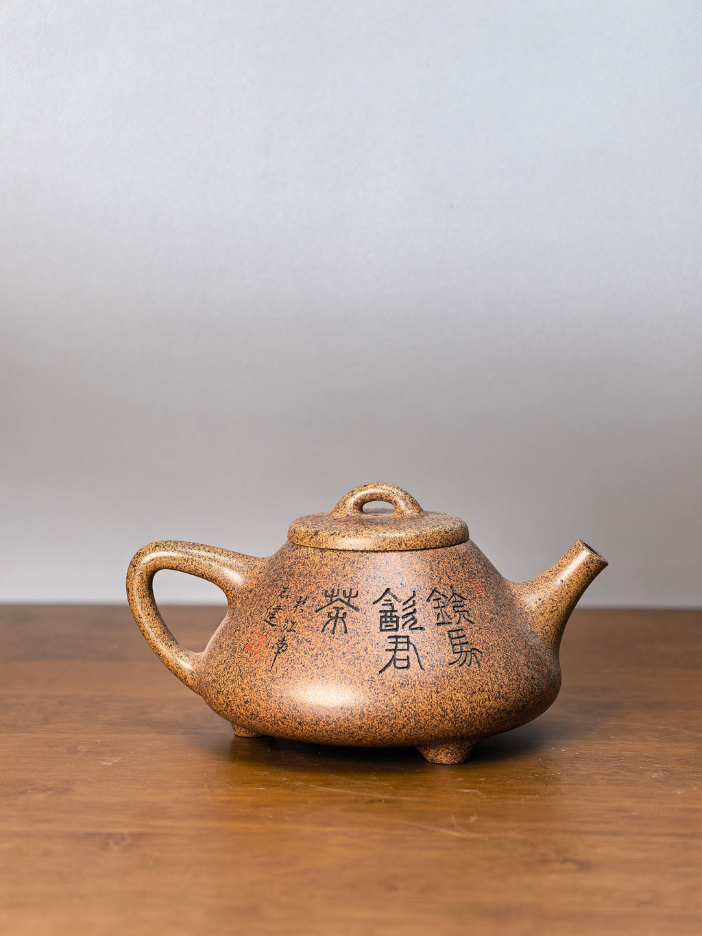 范泽锋大师高徒·省大师邱爽紫砂潜力重器【子冶石瓢壶】原矿优质龙骨金砂·380cc