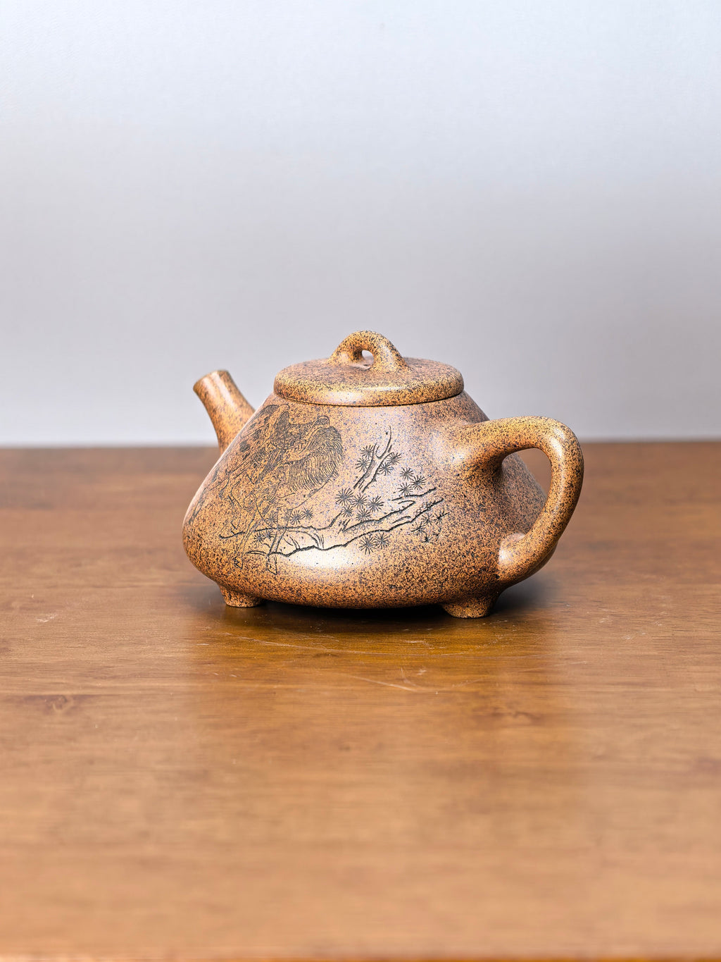 范泽锋大师高徒·省大师邱爽紫砂潜力重器【子冶石瓢壶】原矿优质龙骨金砂·380cc