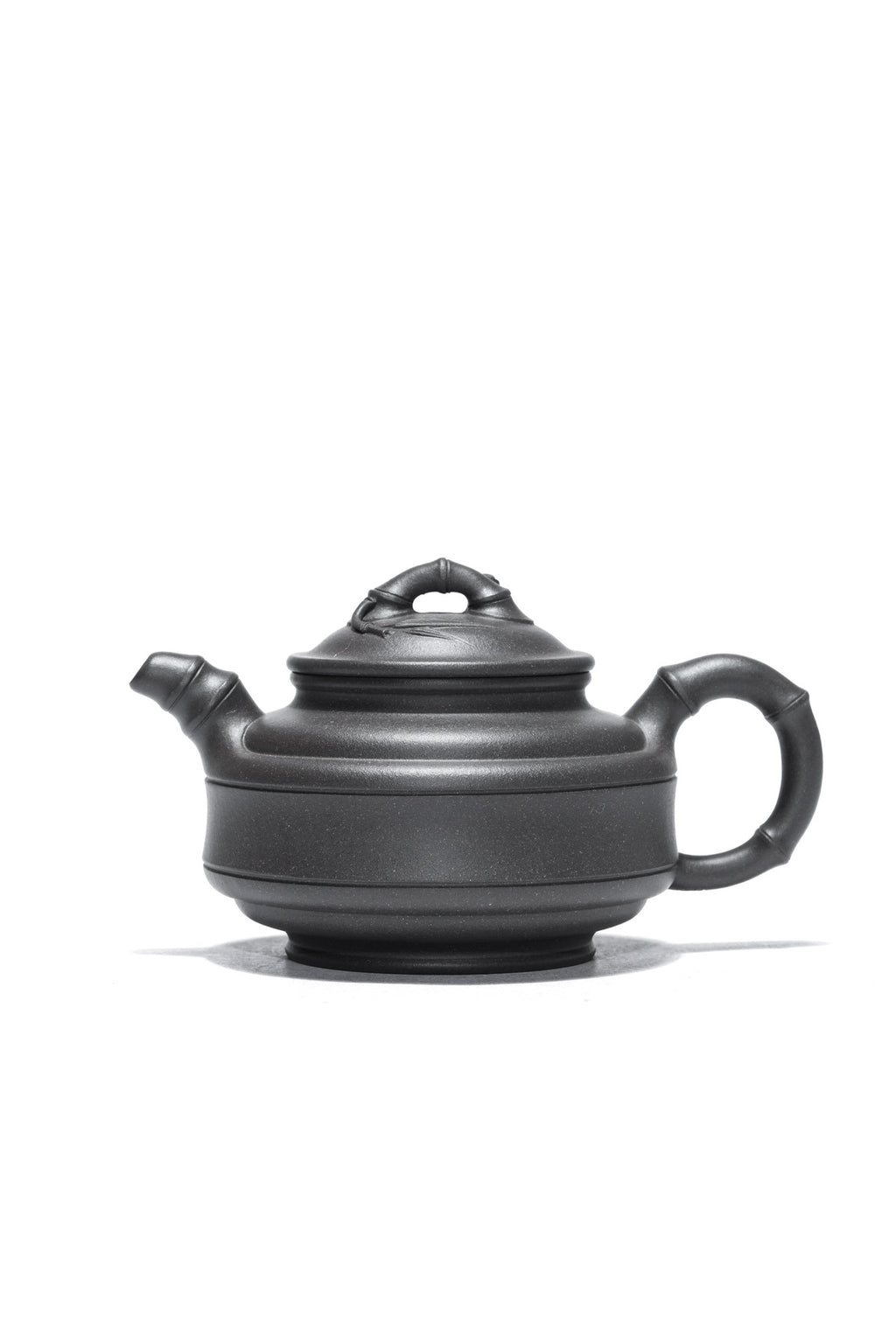 紫砂珍藏级精品｜省大师吴培林高徒·王雅丽 制【双线竹鼓壶】原矿极品天青泥·200cc