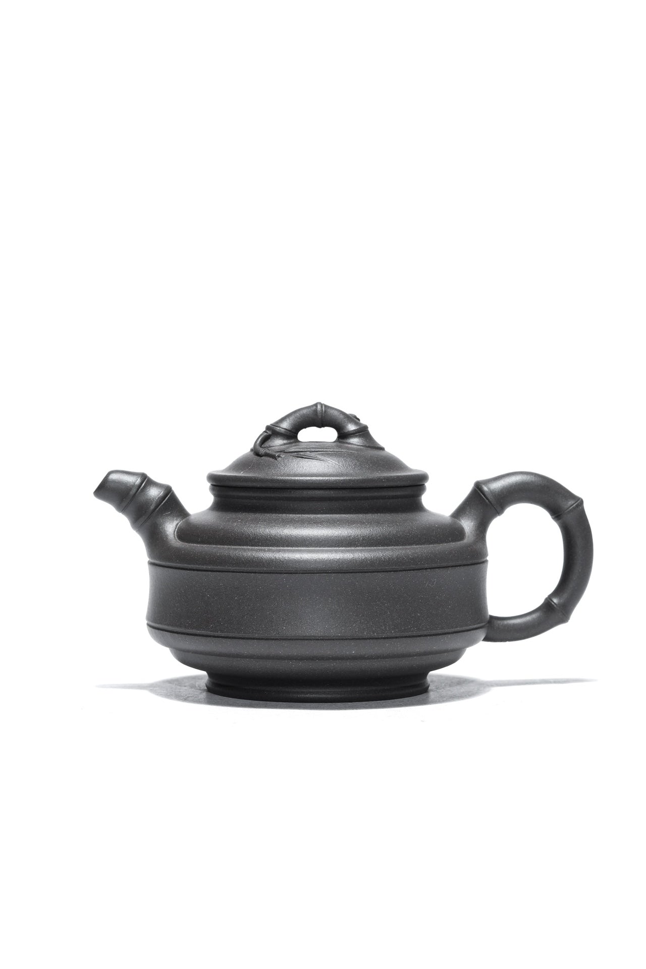 紫砂珍藏级精品｜省大师吴培林高徒·王雅丽 制【双线竹鼓壶】原矿极品天青泥·200cc