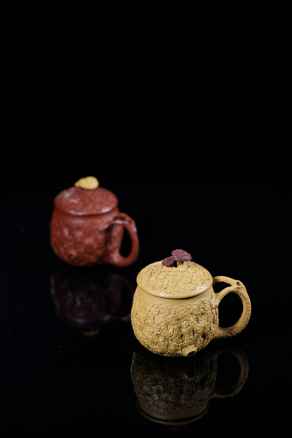 原矿优质紫砂·全手工制作《灵芝主人杯》（单个价） 原矿本山绿泥·100cc 朱泥·100cc 著名紫砂艺术家·于敏·制