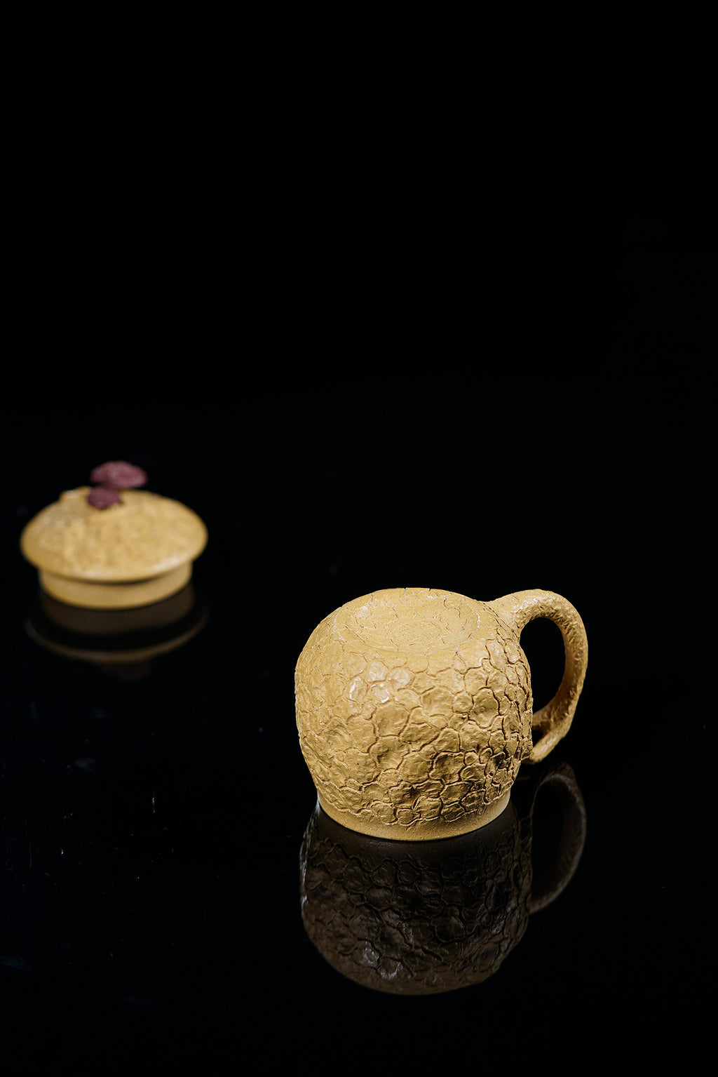 原矿优质紫砂·全手工制作《灵芝主人杯》（单个价） 原矿本山绿泥·100cc 朱泥·100cc 著名紫砂艺术家·于敏·制